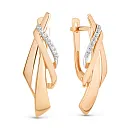 Серьги из красного золота с фианитами