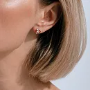 Серьги пусеты из красного золота с фианитами