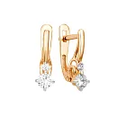 Серьги из красного золота с фианитами