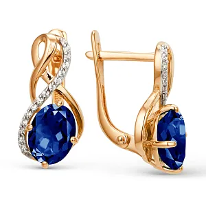 Серьги из красного золота с корундами