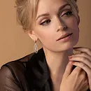 Серьги из красного золота с фианитами
