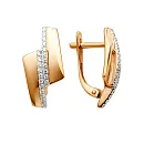 Серьги из красного золота с фианитами