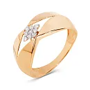 Кольцо из красного золота с фианитами