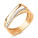 Кольцо из красного золота с фианитами