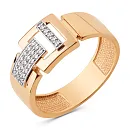 Кольцо из красного золота с фианитами