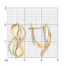 Серьги из красного золота с фианитами