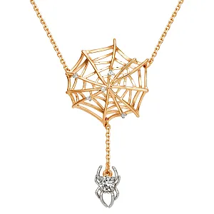 Колье из красного золота с фианитами