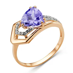 Кольцо из красного золота с аметистом