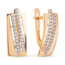 Серьги из красного золота с фианитами