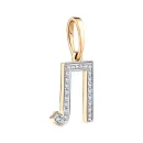 Подвеска из красного золота с бриллиантами