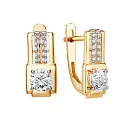 Серьги из красного золота с фианитами