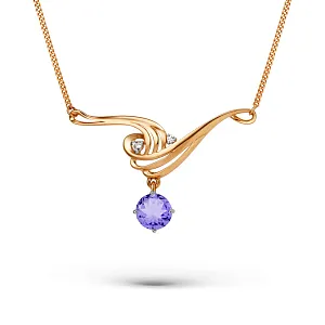 Колье из красного золота с аметистом