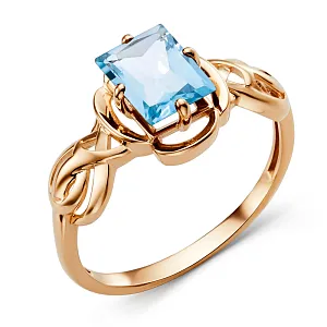 Кольцо из красного золота с swiss топазом