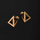 Серьги пусеты из красного золота