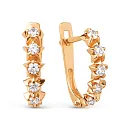 Серьги из красного золота с фианитами