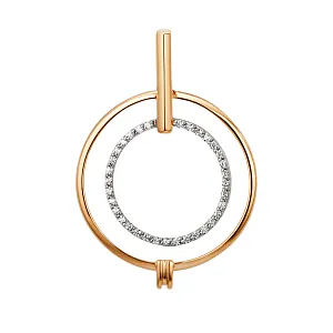 Подвеска из красного золота с фианитами