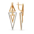 Серьги из красного золота с фианитами