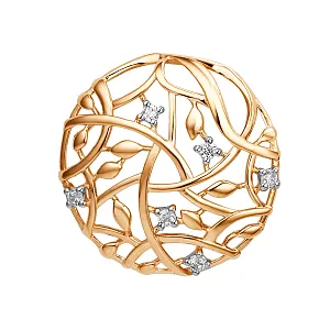 Подвеска из красного золота с фианитами