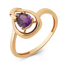 Кольцо из красного золота с аметистом