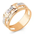 Кольцо из красного золота с фианитами