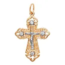 Крест из красного золота с фианитами