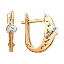 Серьги из красного золота с фианитами