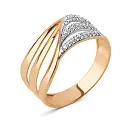 Кольцо из красного золота с фианитами