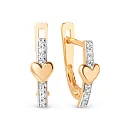 Серьги из красного золота с фианитами