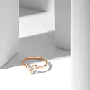 Кольцо из красного золота с фианитом