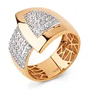 Кольцо из красного золота с фианитами