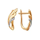 Серьги из красного золота с фианитами