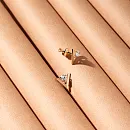 Серьги пусеты из красного золота с фианитами