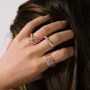 Кольцо из красного золота с фианитами