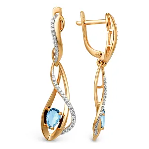 Серьги из красного золота с swiss топазами