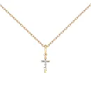 Крест из красного золота с бриллиантом