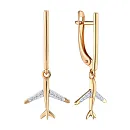 Серьги из красного золота с фианитами