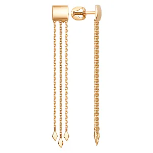 Серьги пусеты из красного золота