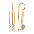 Серьги из красного золота с фианитами