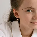 Серьги детские из красного золота с фианитами
