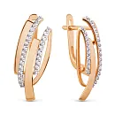 Серьги из красного золота с фианитами