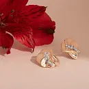 Серьги из красного золота с фианитами
