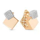 Серьги из красного золота с фианитами