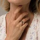 Кольцо из красного золота с фианитами