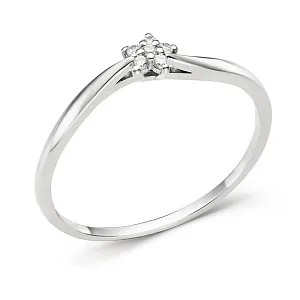 Кольцо из белого золота с фианитами