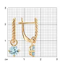 Серьги из красного золота с топазами