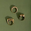 Кольцо из красного золота с фианитами