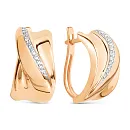 Серьги из красного золота с фианитами