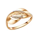 Кольцо из красного золота с фианитами