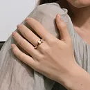 Кольцо из красного золота с фианитами