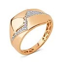 Кольцо из красного золота с фианитами